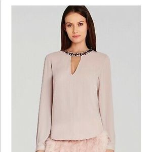 BCBG MAX AZRIA MAUVEROSE FRANCES EMBELLISH TOP